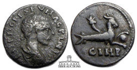 MYSIA, Parium. Macrinus. AD 217-218.  Æ 21. Bust of Severus Alexander / Capricorn right, with globe between hooves and cornucopia. 26 mm, 5.49 g.