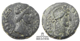 MYSIA, Pergamum. Pseudo-autonomous issue. Circa AD 40-60. Æ 18. Draped bust of Senate right / Turreted and draped bust of Roma right. 18 mm, 4.01 g