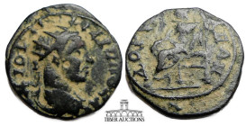 PHRYGIA, Docimium. Philip I AD 244-249. Æ 22. Radiate, draped and cuirassed bust / Zeus seated. 23 mm, 6.82 g.