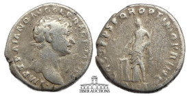 Trajan AD 98-117. AR Denarius. Genius. 19 mm, 3.21 g.