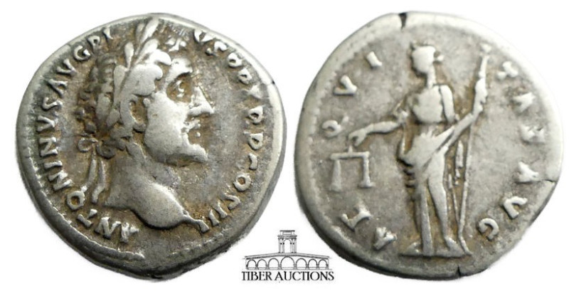 Antoninus Pius AD 138-161. AR Denarius. Aequitas. 17 mm, 3.15 g.