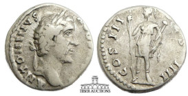 Antoninus Pius AD 138-161. AR Denarius. Virtus. 17 mm, 3.35 g.
