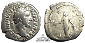 Antoninus Pius AD 138-161. AR Denarius. Annona. 17 mm, 2.43 g.
