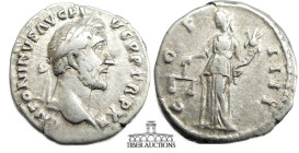 Antoninus Pius AD 138-161. AR Denarius. Aequitas. 17 mm, 3.45 g.
