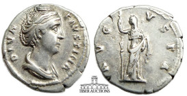 Faustina Senior, as Augusta. AD 138-141. AR Denarius. Ceres. 18 mm, 3.16 g.