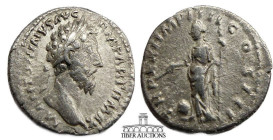 Marcus Aurelius AD 161-180. AR Denarius. Providentia. 19 mm, 2.36 g.