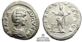 Julia Domna, as Augusta AD 193-217. AR Denarius. Pietas. 18 mm, 2.12 g.