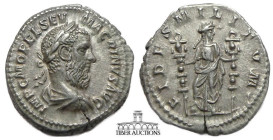 Macrinus AD 217-218. Denarius. Fides. 18 mm, 3.28 g.