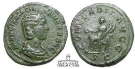 Otacilia Severa, as Augusta AD 244-249. Æ Sestertius. Concordia seated. 30 mm, 18.91 g.