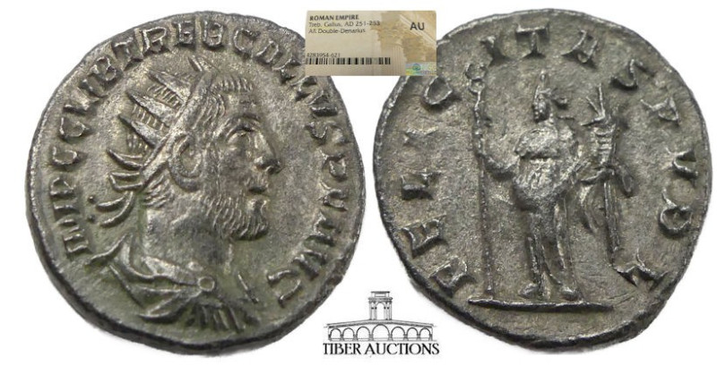 Trebonianus Gallus AD 251-252. AR Antoninianus. Felicitas. 21 mm, 3.57 g.
