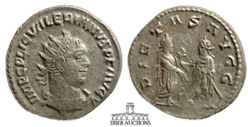 Valerian I AD 253-260. AR Antoninianus. Valerian and Gallienus. 22 mm, 3.91 g.