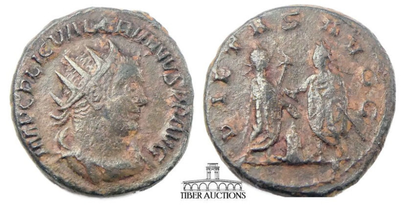 Valerian I AD 253-260. AR Antoninianus. Valerian and Gallienus. 22 mm, 4.93 g.