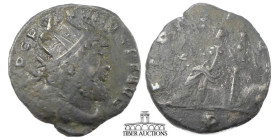 Aureolus, in the name of Postumus AD 268. Billon Antoninianus. Mediolanum, Fides seated. 20 mm, 2.81 g.