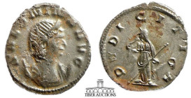 Salonina, as Augusta AD 254-268. Billon Antoninianus. Pudicitia. 21 mm, 3.69 g. Scratches on reverse.