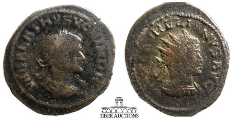 Vabalathus with Aurelian AD 270-275. Billon Antoninianus. 19 mm, 4.33 g.