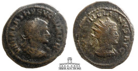 Vabalathus with Aurelian AD 270-275. Billon Antoninianus. 19 mm, 4.33 g.