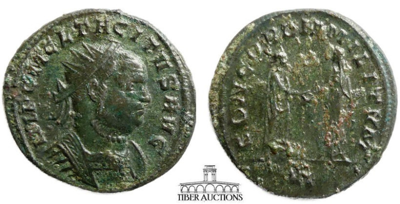 Tacitus AD 275-276. Billon Antoninianus. Concordia. 22 mm, 3.65 g.