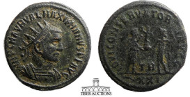 Maximianus, First Reign AD 286-305, Æ Antoninianus. Maximianus receiving Victory on globe from Jupiter. 21 mm, 3.70 g.