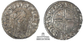 Edward the Confessor AR penny. 1042-1066. York mint. Pyramids type. Ulfcetel moneyer. Crowned bust / Voided cross. 17 mm, 1.32 g.