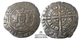 Edward III AR Groat. 1327-1377. Fourth coinage, Pre-treaty period, series D. London (Tower) mint. Crowned facing bust / Long cross pattée. 26 mm, 4.29...