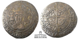 Henry VI, 1st Reign AR Groat. 1422-1461. Annulet issue. Calais mint. Crowned facing bust / Long cross pattée. 25 mm, 3.44 g.