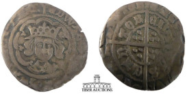 Edward IV. First reign AR 1/2Groat Light coinage. 1461-1470. Canterbury mint. Crowned facing bust / Long cross pattée. 19mm, 1.14 g.