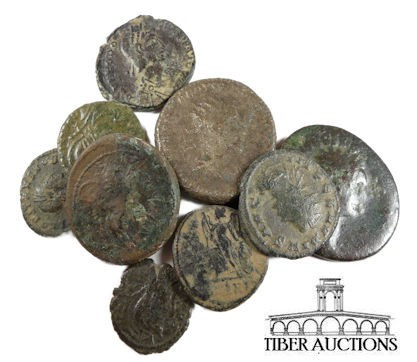 10 assorted Roman coins. 46.11 g.