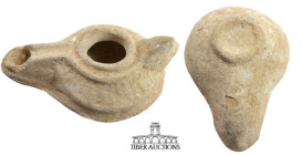 Levant Terracotta oil lamp. 1st Century BCE.-3rd Century BCE. 84 mm x 62 mm. 64.52 g.