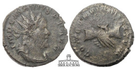 Marius. Romano-Gallic Emperor AD 269. Billon Antoninianus. Treveri (Trier) mint. 2nd emission, circa mid AD 269. Radiate, draped, and cuirassed bust r...