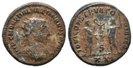 Maximianus. A.D. 286-305. AE antoninianus

Reference:

Condition: Very Fine

weight:3gr