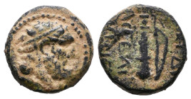 Greek Coins. 4th - 3rd century B.C. AE 

Reference:

Condition: Very Fine

weight:2,1gr