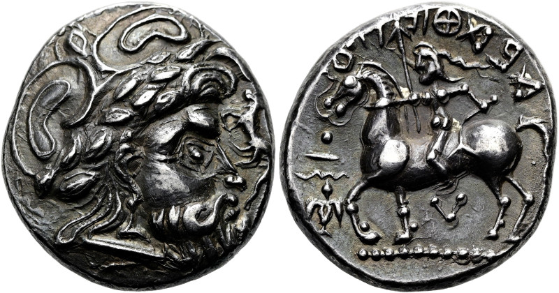 MITTLERE UND UNTERE DONAU. PHILIPP II.-NACHAHMUNGEN Turnierreiter. Tetradrachme ...