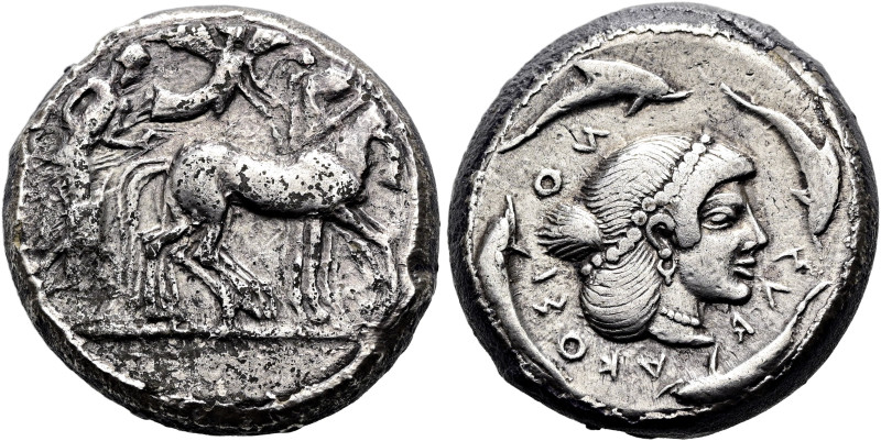 SIZILIEN. SYRAKUS Herrschaft der Deinomeniden, 485 - 466 v. Chr. Tetradrachme ø ...