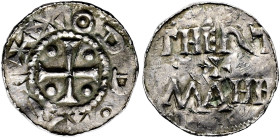 DORTMUND, Reichsmünzstätte Otto III., 983 - 996. Denar (1.21g). o.J., Dortmund. +ODDO +REX, Kreuz, in den Winkeln jeweils Kugel, umgeben von Punktkrei...