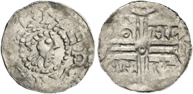 EMDEN Hermann von Kalvelage, 1020 - 1051. Pfennig (0.51g). o.J., Emden. + NERA [...], gekrönter Kopf nach rechts, umgeben von Perlkreis / Doppelfadenk...