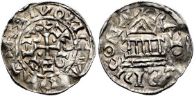 REGENSBURG, königliche Münzstätte Konrad II. und Heinrich III., (1. Emission), 1027 - 1039. Denar (1.41g). o.J. (vor 1032), Regensburg. Kreuz mit Kuge...