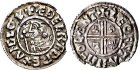 GROSSBRITANNIEN. ENGLAND Aethelred II., 978 - 1016. Penny (1.38g). o.J. (um 991 - 997), Canterbury. Crux type, Münzmeister Leofstan. + AEDELED REX ANG...