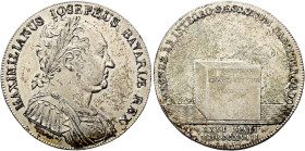 BAYERN Maximilian IV. (I.) Josef, 1799 - 1825. Konventionstaler (28.01g). 1818, München. Geschichtstaler. Auf die Verfassung. Antikisierend geharnisch...