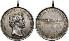 BAYERN Ludwig I., 1825 - 1848. Silbermedaille (14.84g). o.J., unsigniert. Prämienmedaille des Königlichen Weiblichen Erziehungsinstituts in München. K...