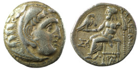 MACEDON. Kingdom of Macedon. Alexander III (the Great), 336-323 B.C. AR Drachm, Magnesia pros Maiandros Mint, ca. 318-301 B.C. ICG AU 50.
Weight 4,13 ...