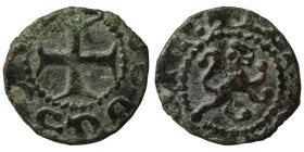 ARMENIA Cilician Armenia, Levon II (1270-1289), AE kardez.
Obv: Lion advancing left
Rev: Cross. Star in each quarter
Bed. 1546.
Weight 0,63 gr - Diame...