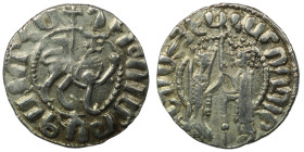 ARMENIA, Cilician Armenia. Royal . Hetoum I. 1226-1270. AR Tram. Queen Zabel and King Hetoum standing facing, holding long cross between them / Crowne...