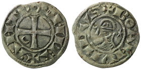 Crusaders, Antioch.Bohemund III.(1163-1201). BI Denier
Obv : +BOAMVNDVS, Profile bust with star right.
Rev : +ANTIOCHIA, Small cross with crescent in ...