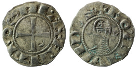 Crusaders, Antioch.Bohemund III.(1163-1201). BI Denier
Obv : +BOAMVNDVS, Profile bust with star right.
Rev : +ANTIOCHIA, Small cross with crescent in ...