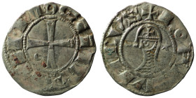 Crusaders, Antioch.Bohemund III.(1163-1201). BI Denier
Obv : +BOAMVNDVS, Profile bust with star right.
Rev : +ANTIOCHIA, Small cross with crescent in ...