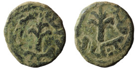 Judaea, Herodian Kingdom. Herod I. Æ 1/2 Prutah
Weight 3,69 gr - Diameter 18,04 mm