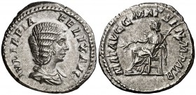 (211 d.C.). Julia Domna. Denario. (Spink 7103) (S. 111) (RIC. 381, de Caracalla). 3,34 g. EBC.