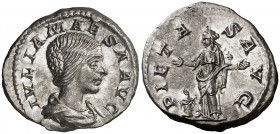 (218-220 d.C.). Julia Maesa. Denario. (Spink 7755) (S. 34a) (RIC. 266). 3,58 g. Bella. EBC+.