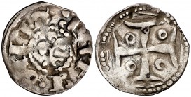 Comtat de Barcelona. Ramon Berenguer III (1096-1131). Barcelona. Diner. (Cru.V.S. 31) (Cru.C.G. 1839). 0,85 g. Leyenda exterior que inicia a las 6h de...