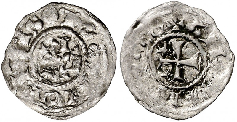 Comtat del Rosselló. Gerard I (1102-1115). Perpinyà. Òbol. Inédita. 0,29 g. Rarí...